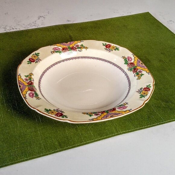 Vintage John Maddock 1930 Ivory Floral Porcelain Dish - Picture 1 of 5